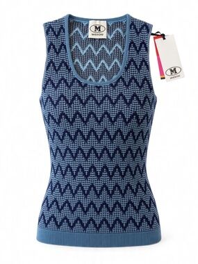 MISSONI Vest Top in Blue Abstract Design - Size: XL - MSRP $495 - NWT - Save 60%